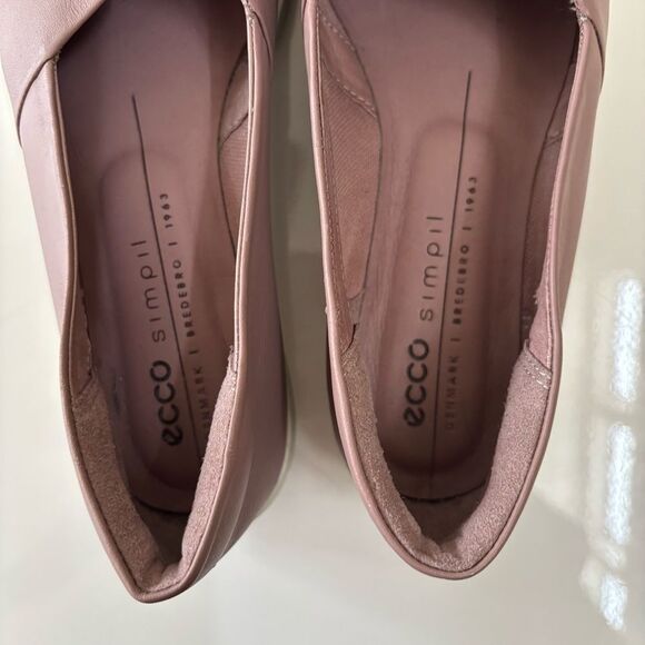Ecco Women's Size 38 (6-6.5) Simpil W Woodrose Purple Leather Slip On Shoes - Picture 5 of 8